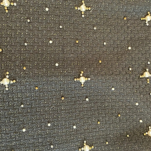 Molly Bracken Dress Womens Small Black Wool Pearl Shimmer Beads Formal Party - Picture 9 of 11